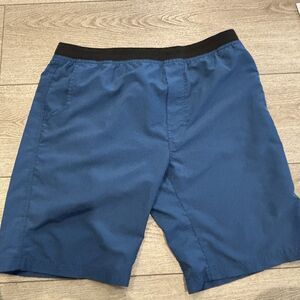 PrAna Breathe Mojo Shorts Men’s XL Blue Performance Pockets Stretch Breathable